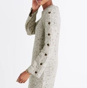 Madewell Donegal Snow Button-Sleeve Sweater-Dress Long Sleeve Chic Knit, Size XS